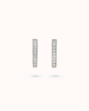 Load image into Gallery viewer, VITAMIN PINK RIBBON HOOPS - SMALL DIAMOND PAVÉ