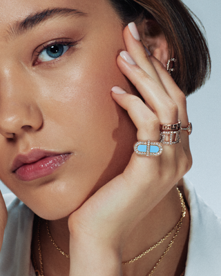 VITAMIN PINK COLOURS RING - TURQUOISE