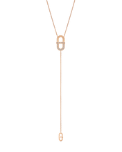 Load image into Gallery viewer, VITAMIN PINK LINE NECKLACE - RIBBON & DIAMONDS