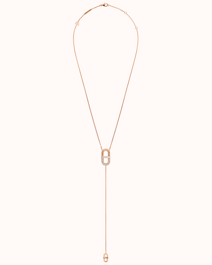 VITAMIN PINK LINE NECKLACE - MOTHER-OF-PEARL