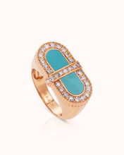 Load image into Gallery viewer, VITAMIN PINK COLOURS RING - TURQUOISE