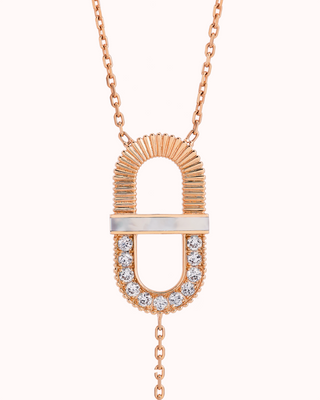 VITAMIN PINK LINE NECKLACE - MOTHER-OF-PEARL