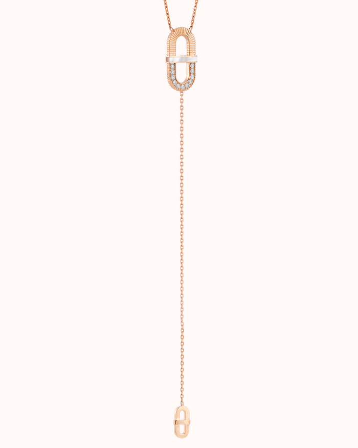 VITAMIN PINK LINE NECKLACE - MOTHER-OF-PEARL