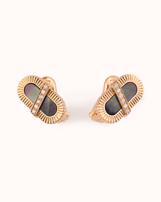 VITAMIN PINK ENERGY RIBBON STUDS - GREY MOTHER-OF-PEARL