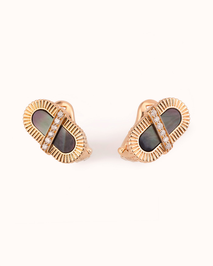 VITAMIN PINK ENERGY RIBBON STUDS - GREY MOTHER-OF-PEARL