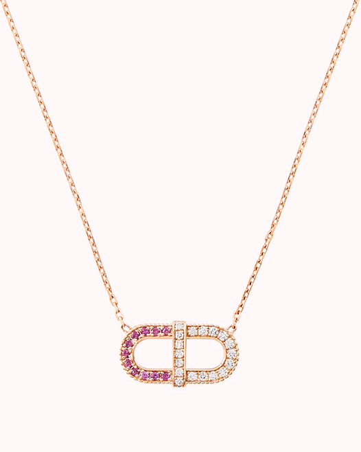 VITAMIN PINK MINI PENDANT - PINK SAPPHIRES & DIAMONDS