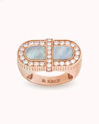 VITAMIN PINK COLOURS RING - WHITE MOTHER-OF-PEARL