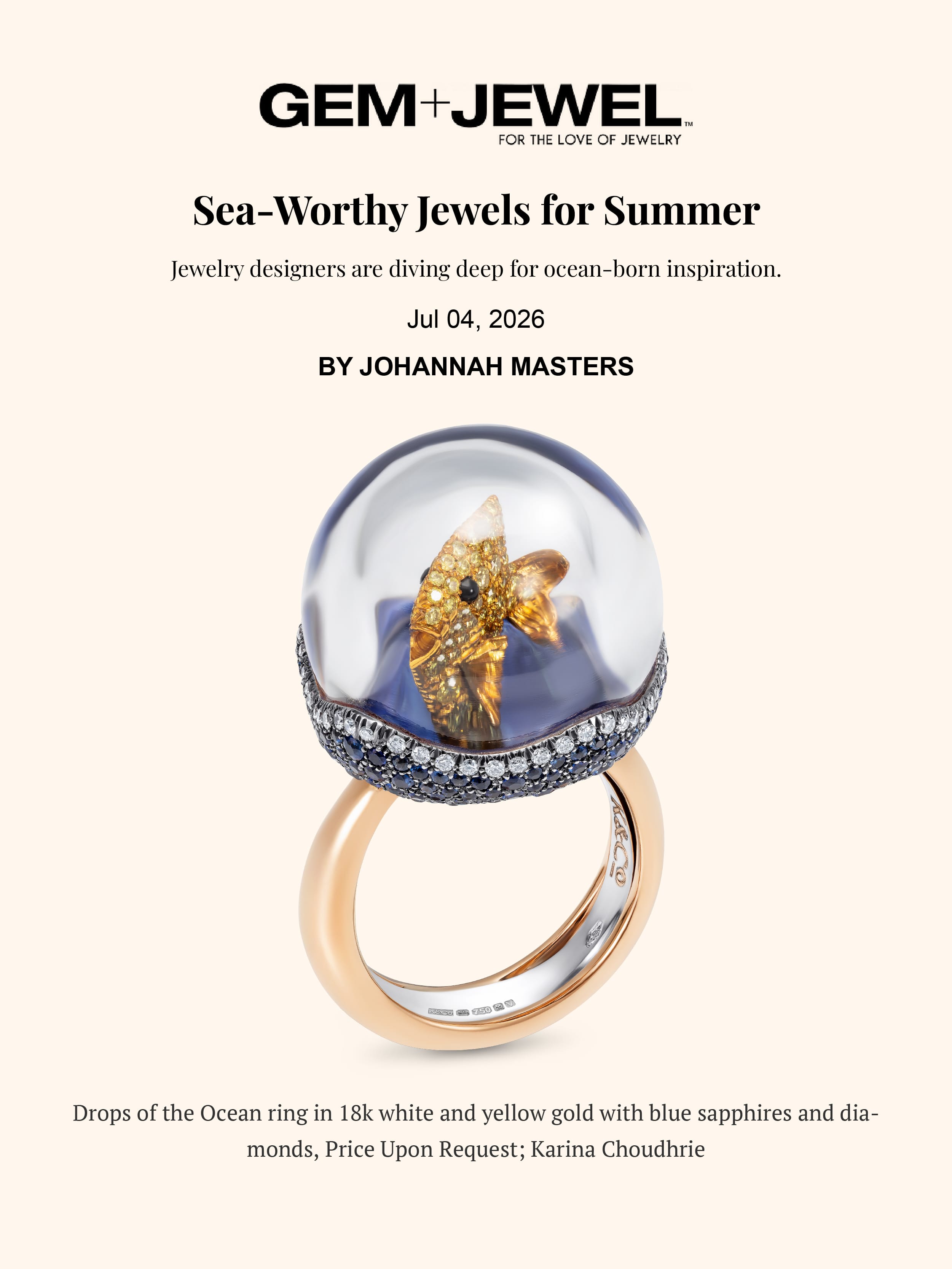 Gem + Jewel feature Sea-Worthy Jewels for Summer