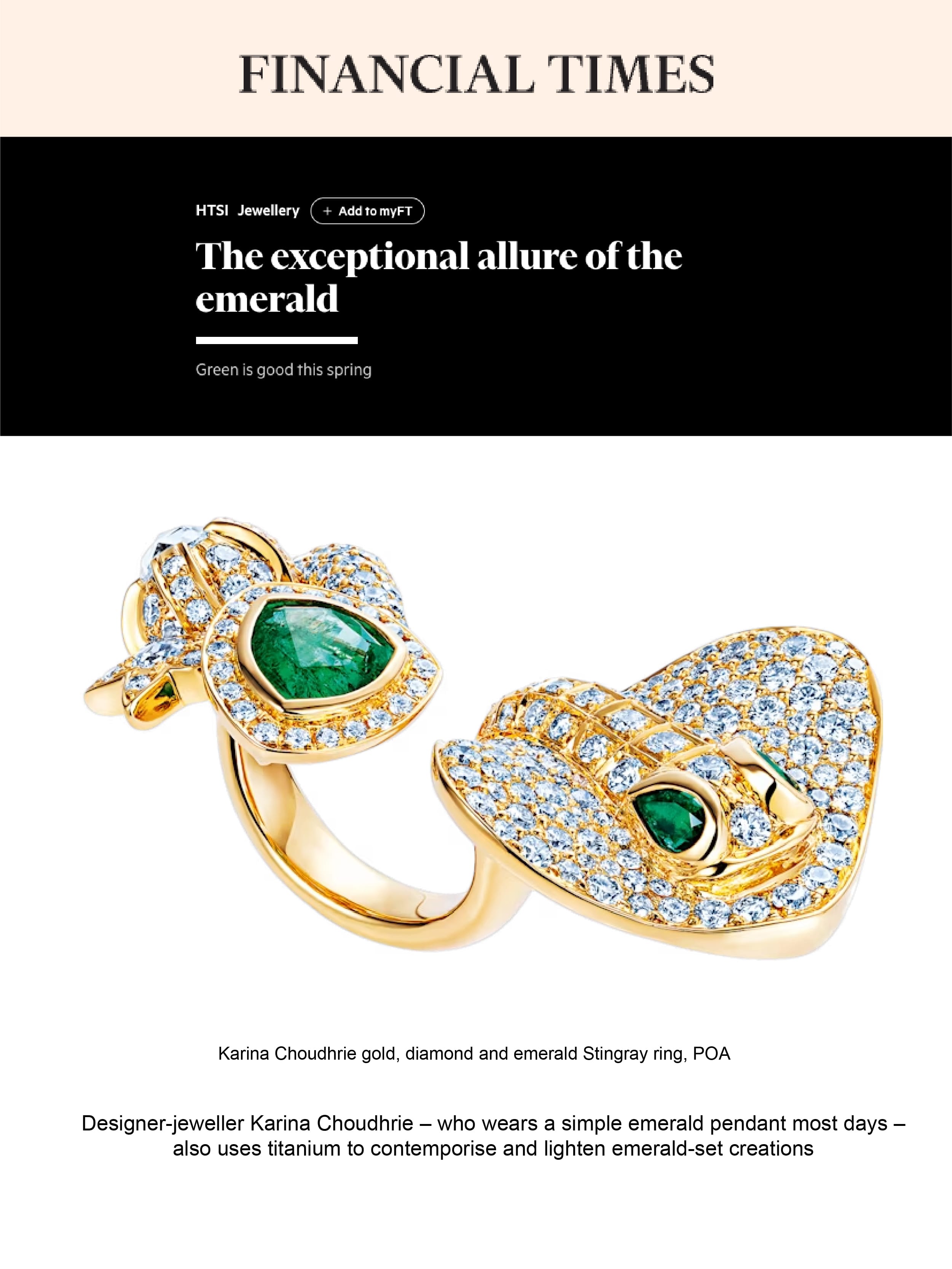 Financial Times feature mentioning The Stingray Ring