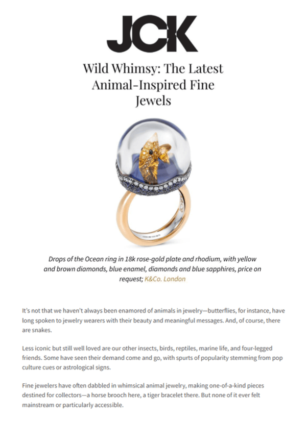 Wild Whimsy: The Latest Animal-Inspired Fine Jewels