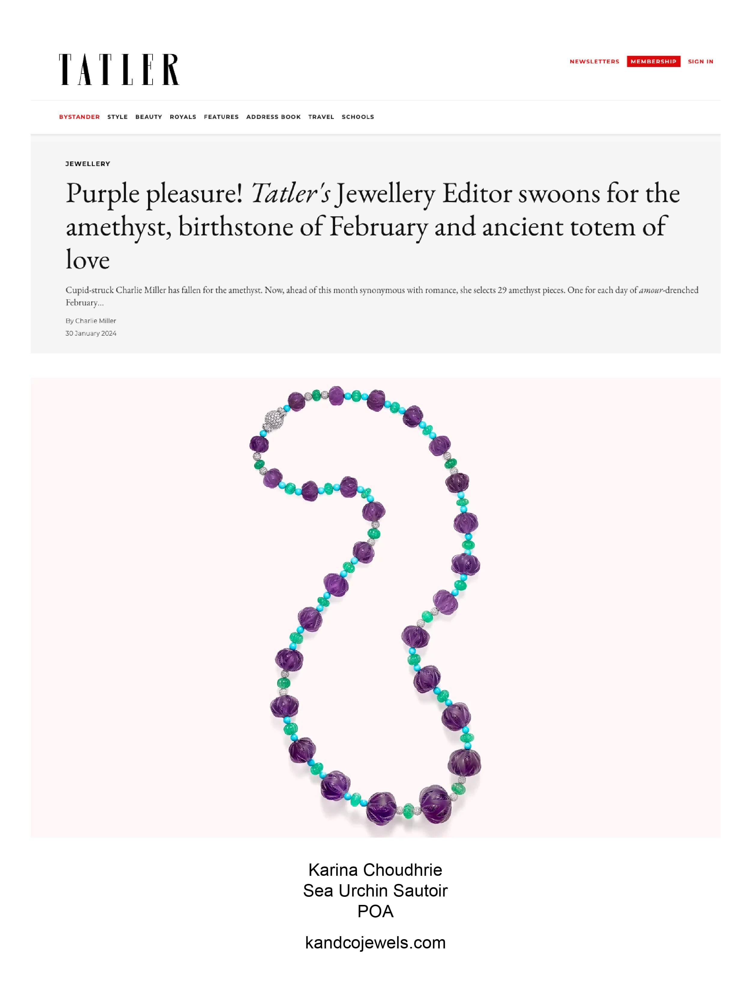 Tatler Feature: Amethyst Birthstone Edit