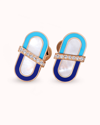 VITAMIN PINK HARMONY STUDS - LAPIS & TURQUOISE
