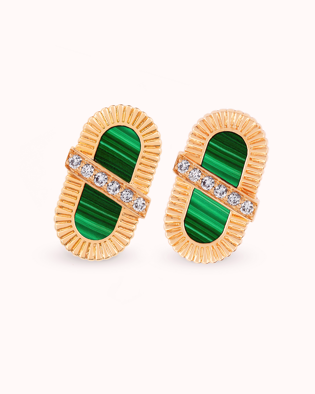 VITAMIN PINK ENERGY RIBBON STUDS - MALACHITE